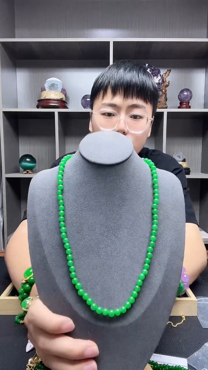 翡翠14K金镶嵌项链项链