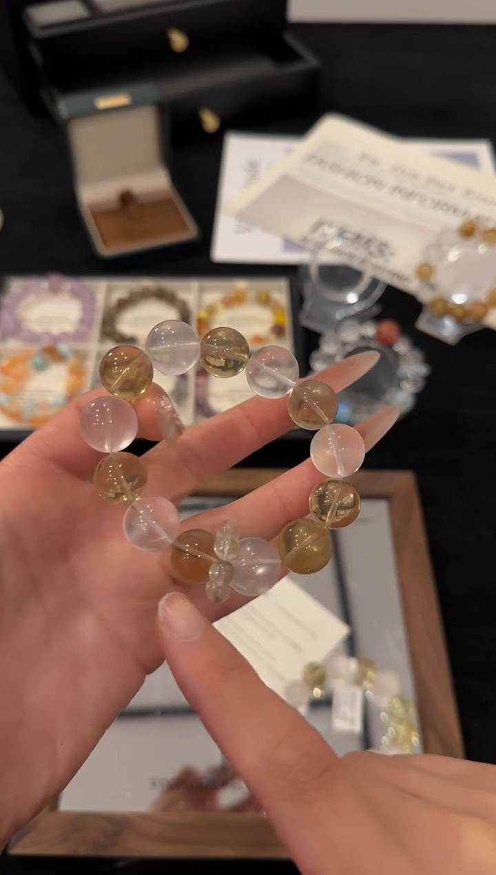 未镶嵌手链水晶香槟西柚x3215