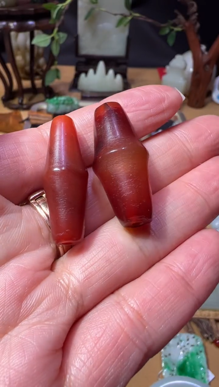 【闪购商品】玛瑙玉髓山西文物商店筒珠