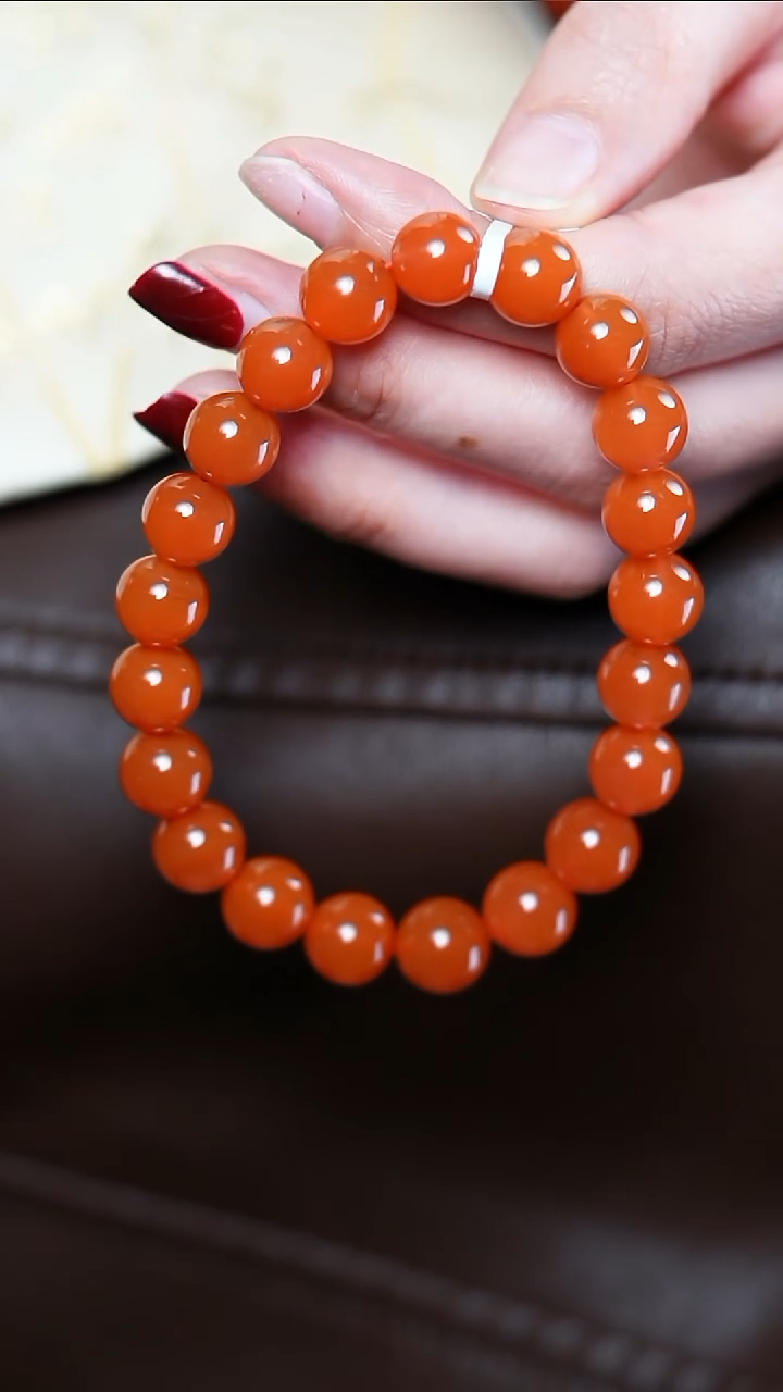 【闪购商品】南红玛瑙手串未镶嵌保山@@SCBS单-9.5m高光手工