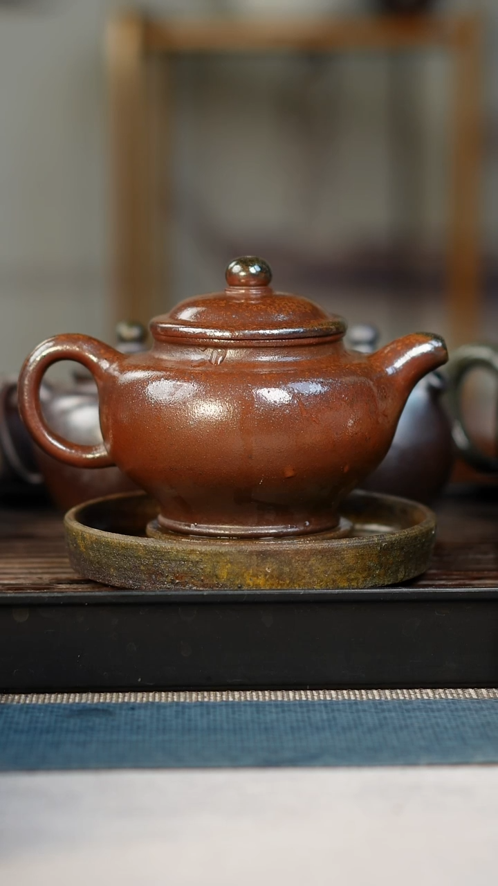 茶壶紫砂柴烧紫砂壶掇只300cc