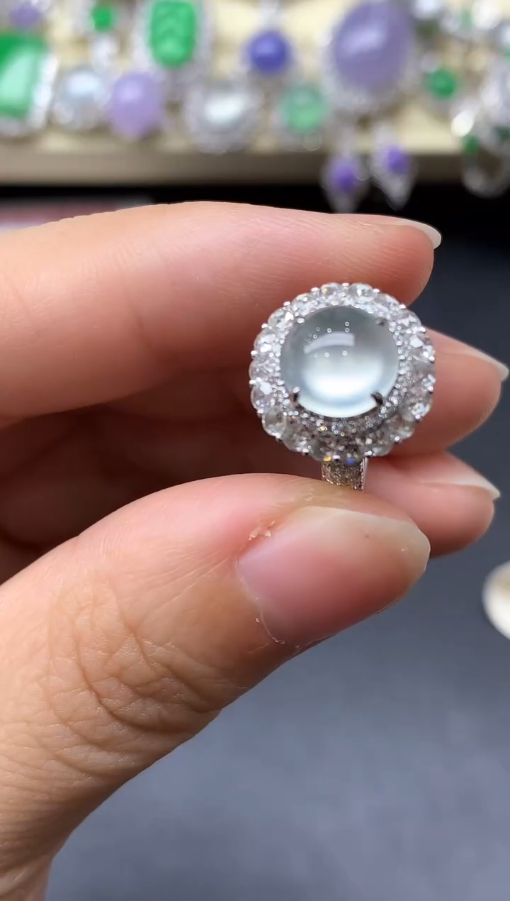 18K金镶嵌戒指翡翠?***喵332-中国好珍宝