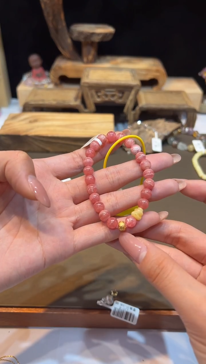 未镶嵌菱锰矿手串手饰@@5821