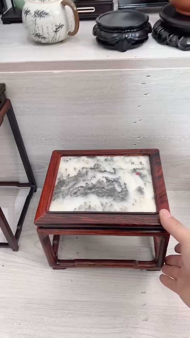 微凹黄檀（南美大红酸枝）20*17*14云石花架