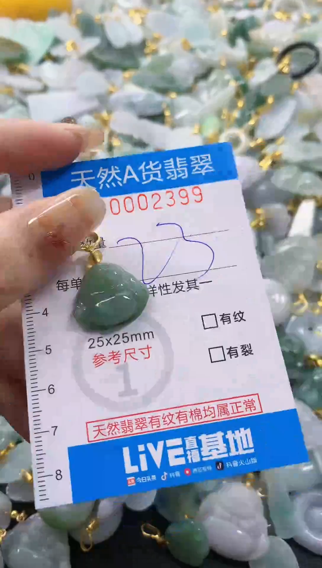 颈饰未镶嵌翡翠净货挂件-2399