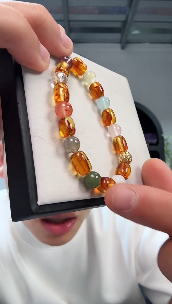 手链琥珀未镶嵌晶6567 约7mm