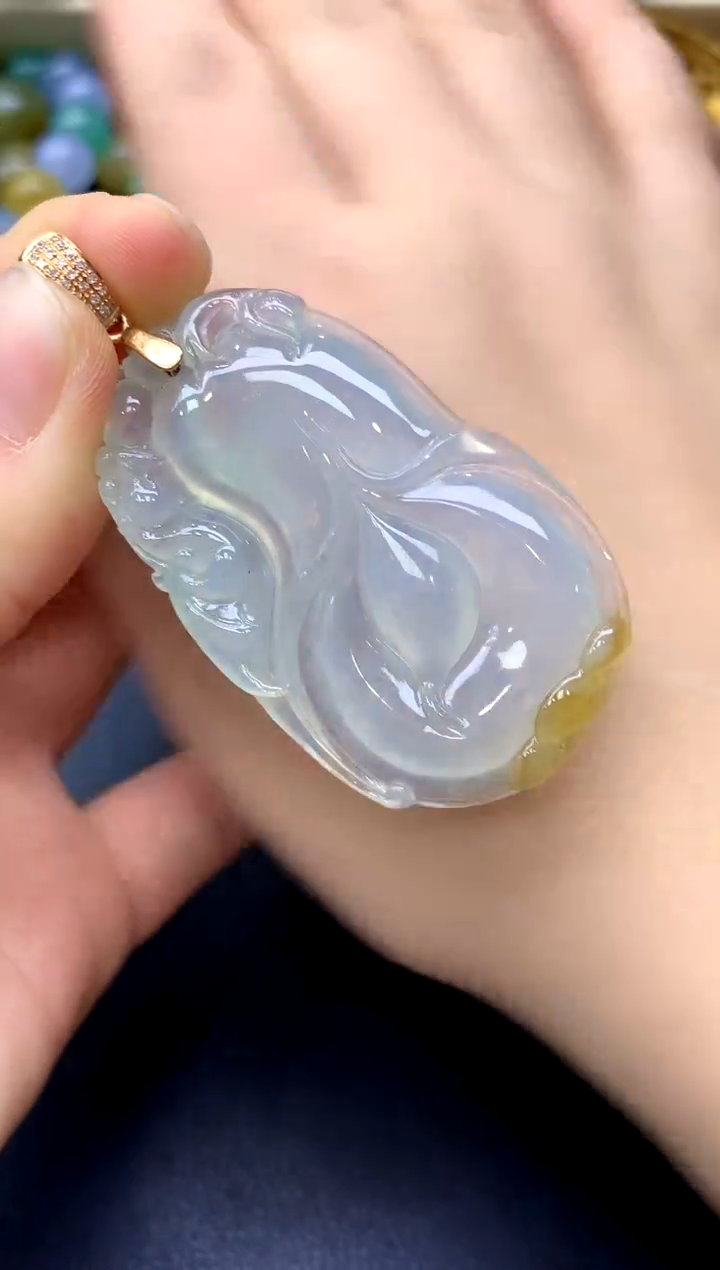 颈饰18K金镶嵌翡翠330-中国好珍宝