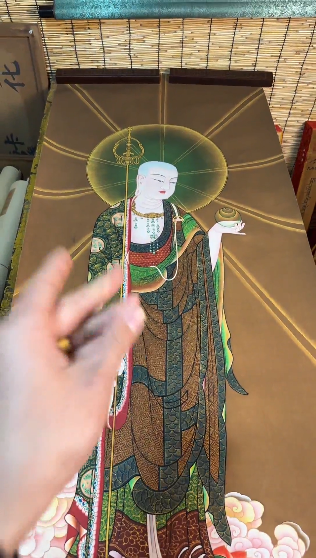 卷轴画精品唐卡===藏藏--地藏王