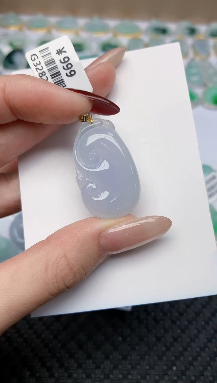 【闪购商品】翡翠颈饰18K金镶嵌天然翡翠a货