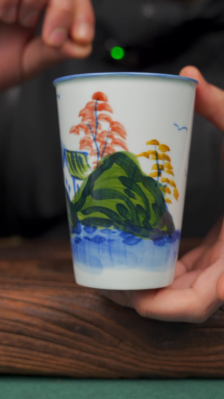 【闪购商品】瓷片104寻一缕瓷香杯釉下手工手绘瓷器