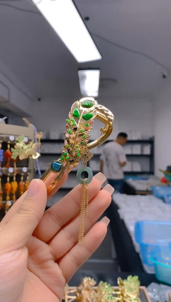 【闪购商品】翡翠耳饰合金237翡翠发簪