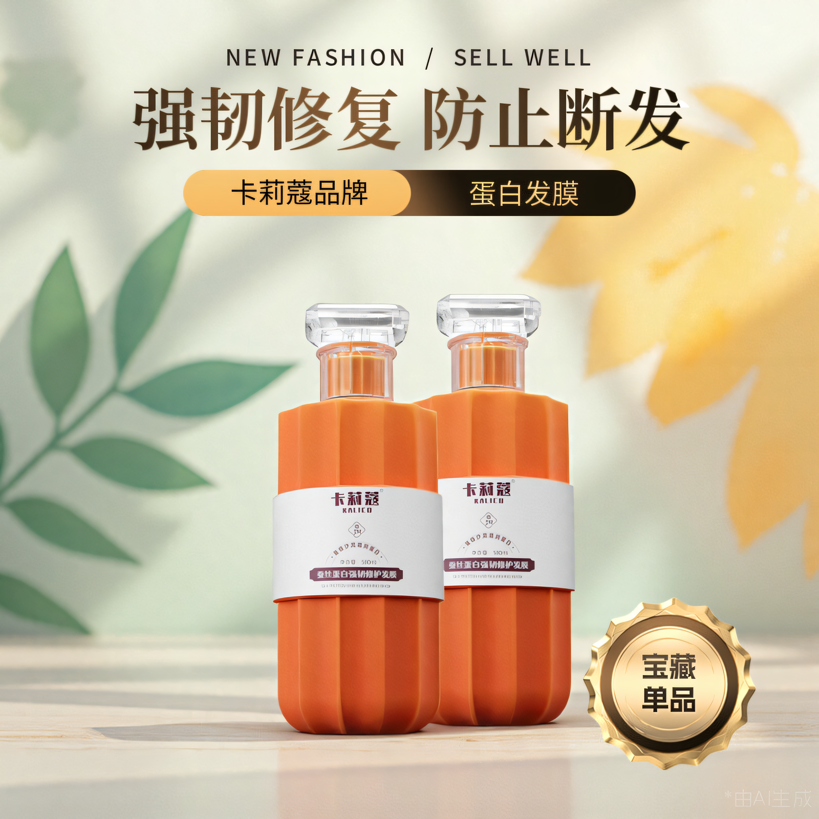 卡莉蔻【防断发】修护发膜护发蚕丝蛋白强韧护发素留香持久官方正品