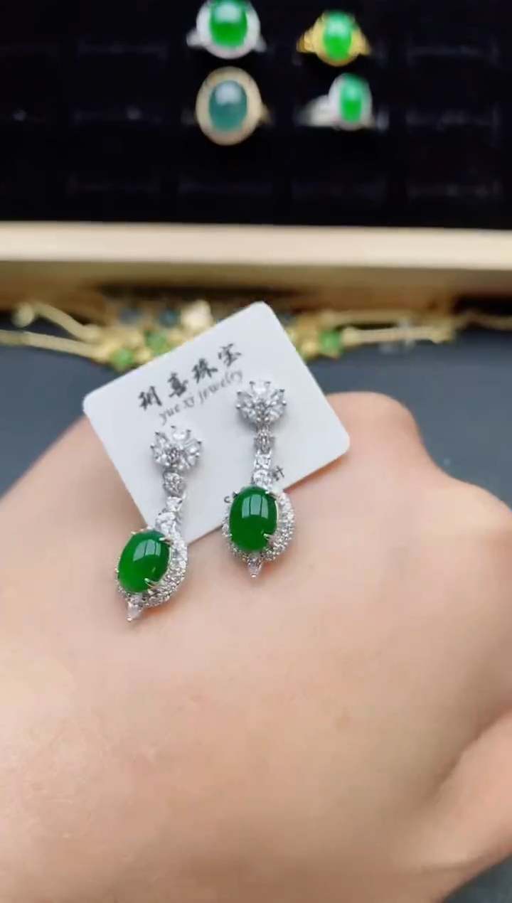 【闪购商品】翡翠银S925镶嵌戒指21321