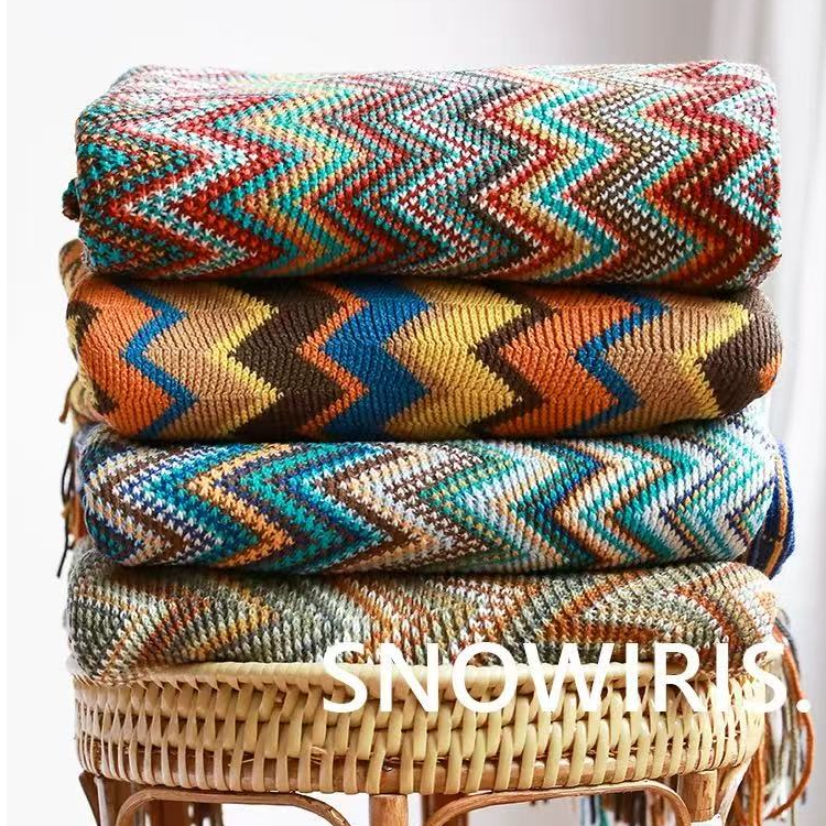 【波西米亚风流苏毯】不佻花型外贸空调盖毯午睡毯流苏厚沙发毯子