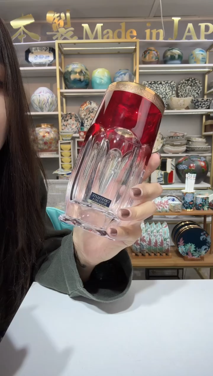 陶瓷描红加金直身高杯300ml一只