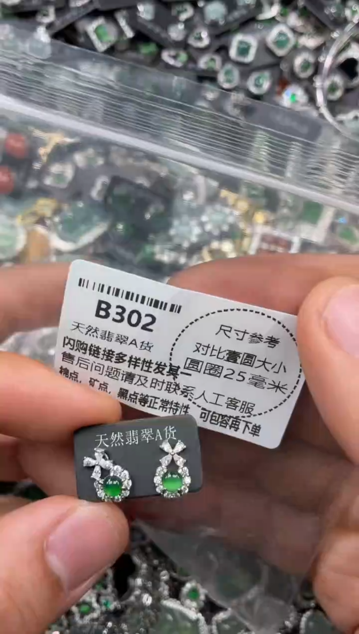 颈饰未镶嵌翡翠B302耳钉