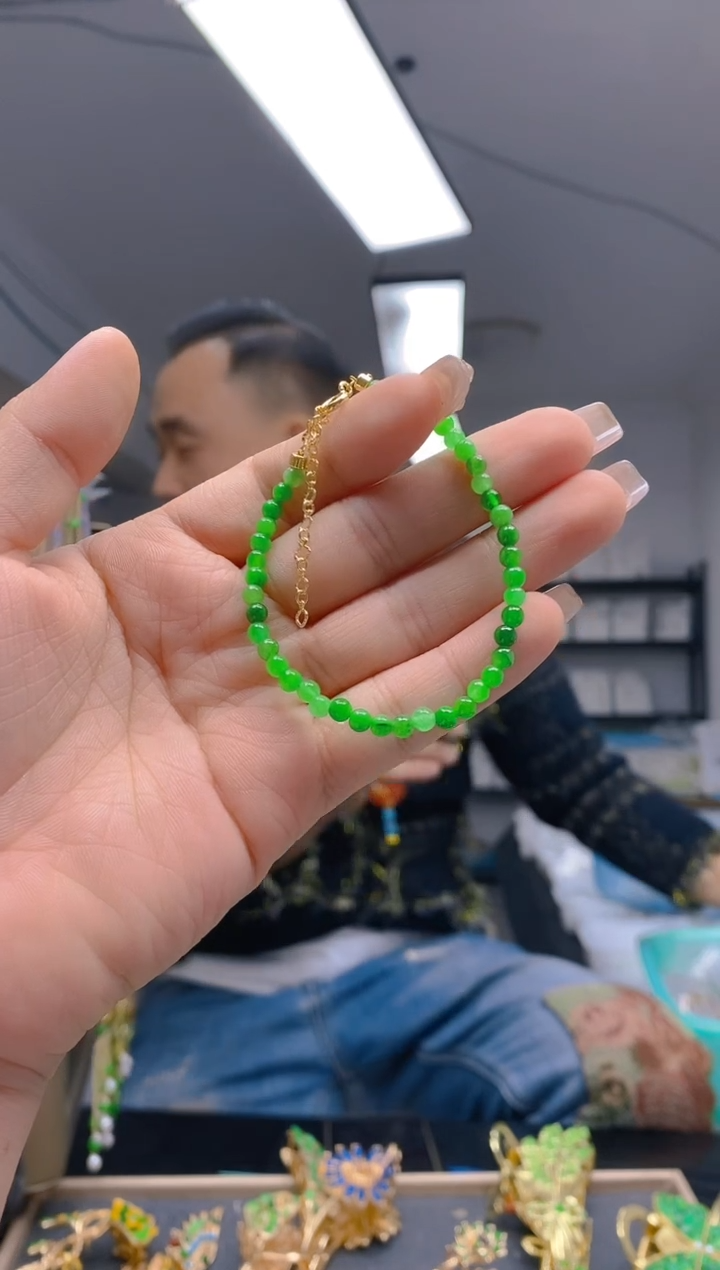 【闪购商品】翡翠耳饰合金533翡翠手链