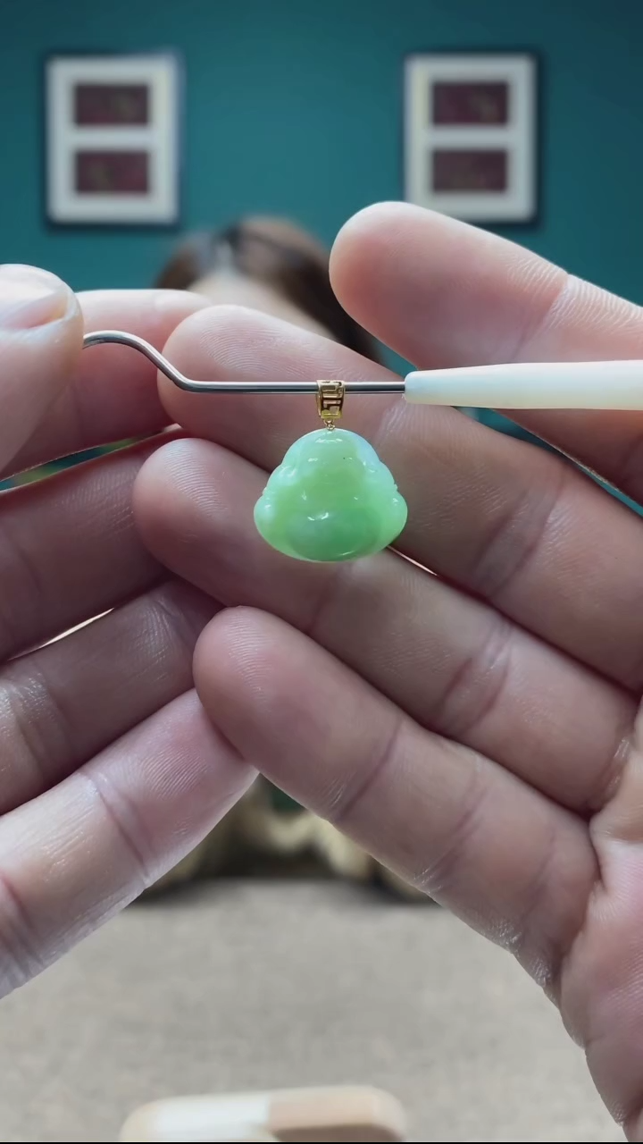 【闪购商品】翡翠颈饰18K金镶嵌佛公吊坠