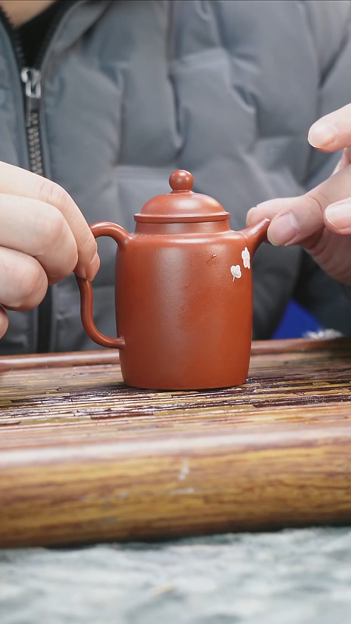 茶壶紫砂赵庄朱泥泥绘汲直