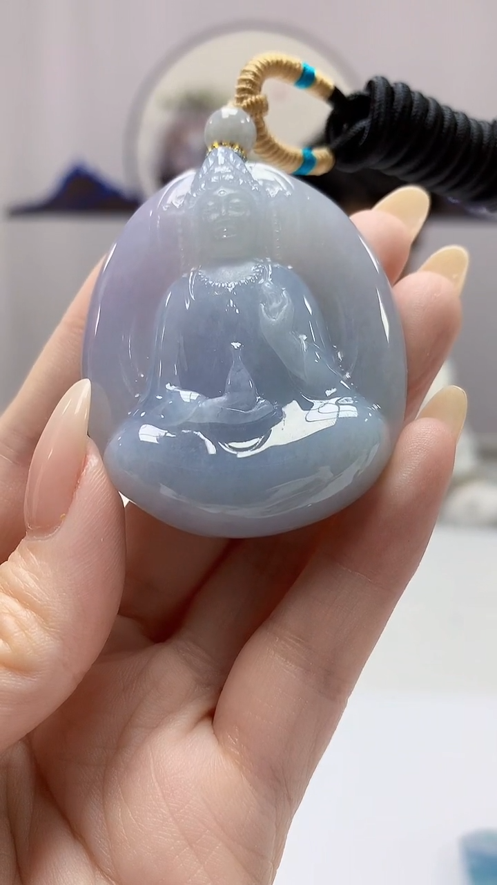 【闪购商品】定制翡翠未镶嵌5028DD-毛货挂件观音142