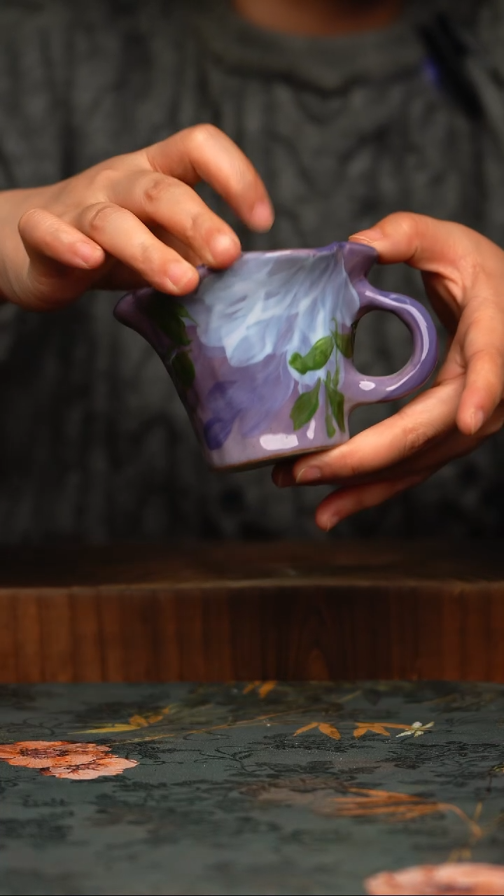 瓷片釉下彩手工手绘同款陶器