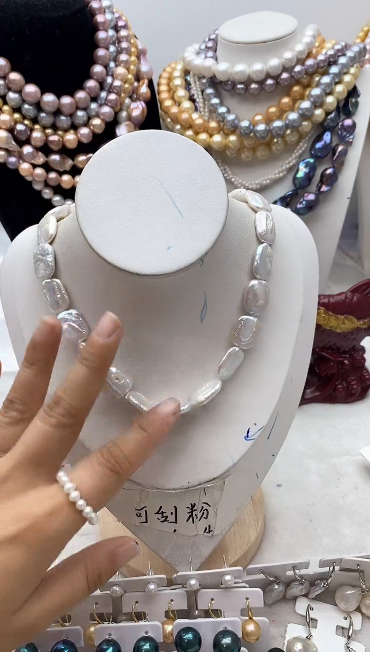 【闪购商品】淡水珍珠颈饰钛钢16