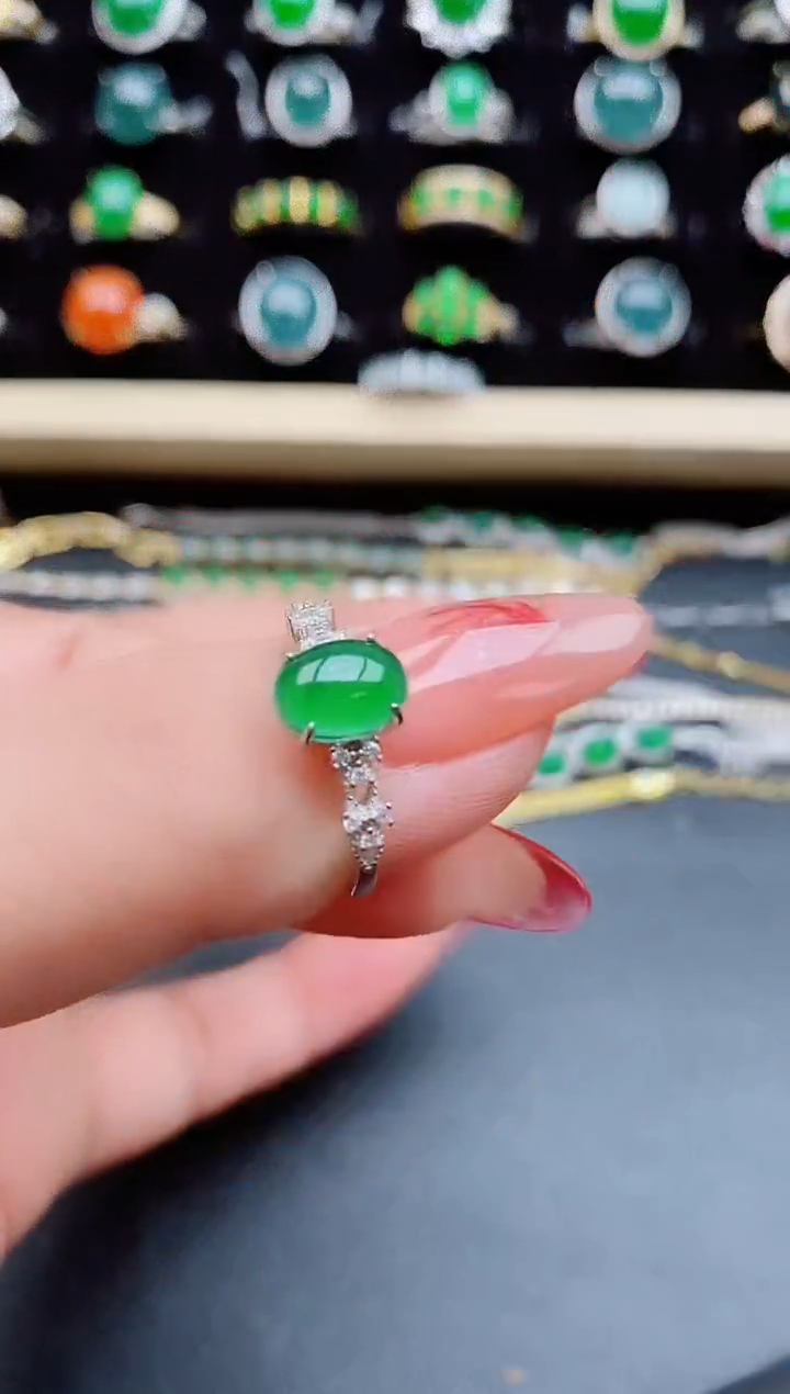 【闪购商品】翡翠戒指银S925镶嵌5805