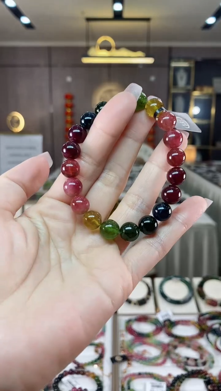 【闪购商品】碧玺单圈手串9.6mm+未镶嵌（多样性发一条）hon