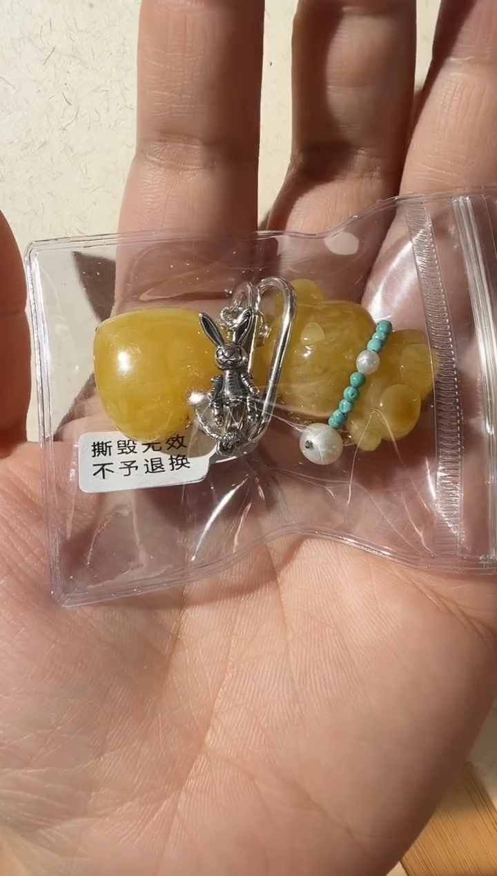 【闪购商品】蜜蜡耳坠未镶嵌蜜蜡爱心小熊耳坠