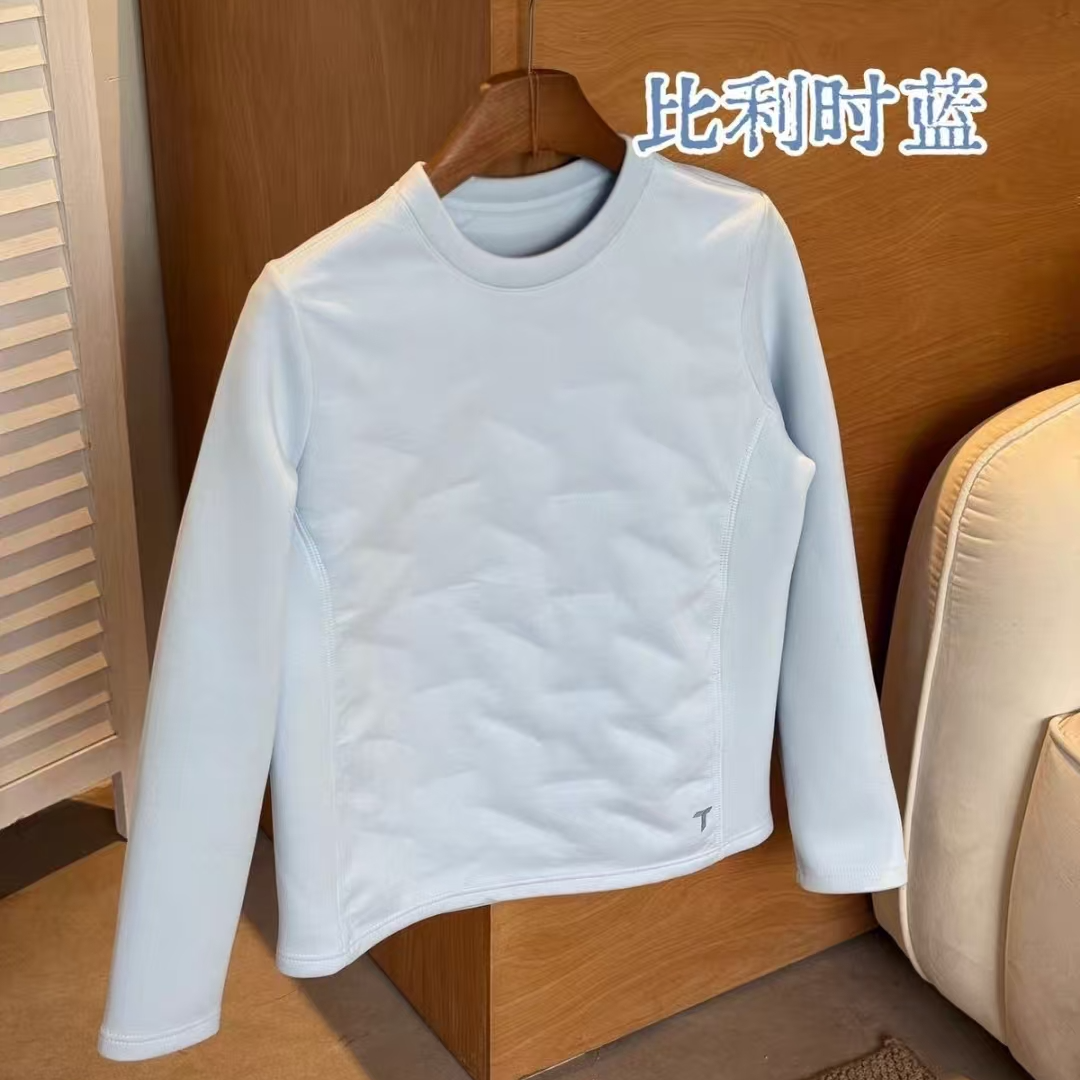 9376-（比利时蓝）鹅绒T恤