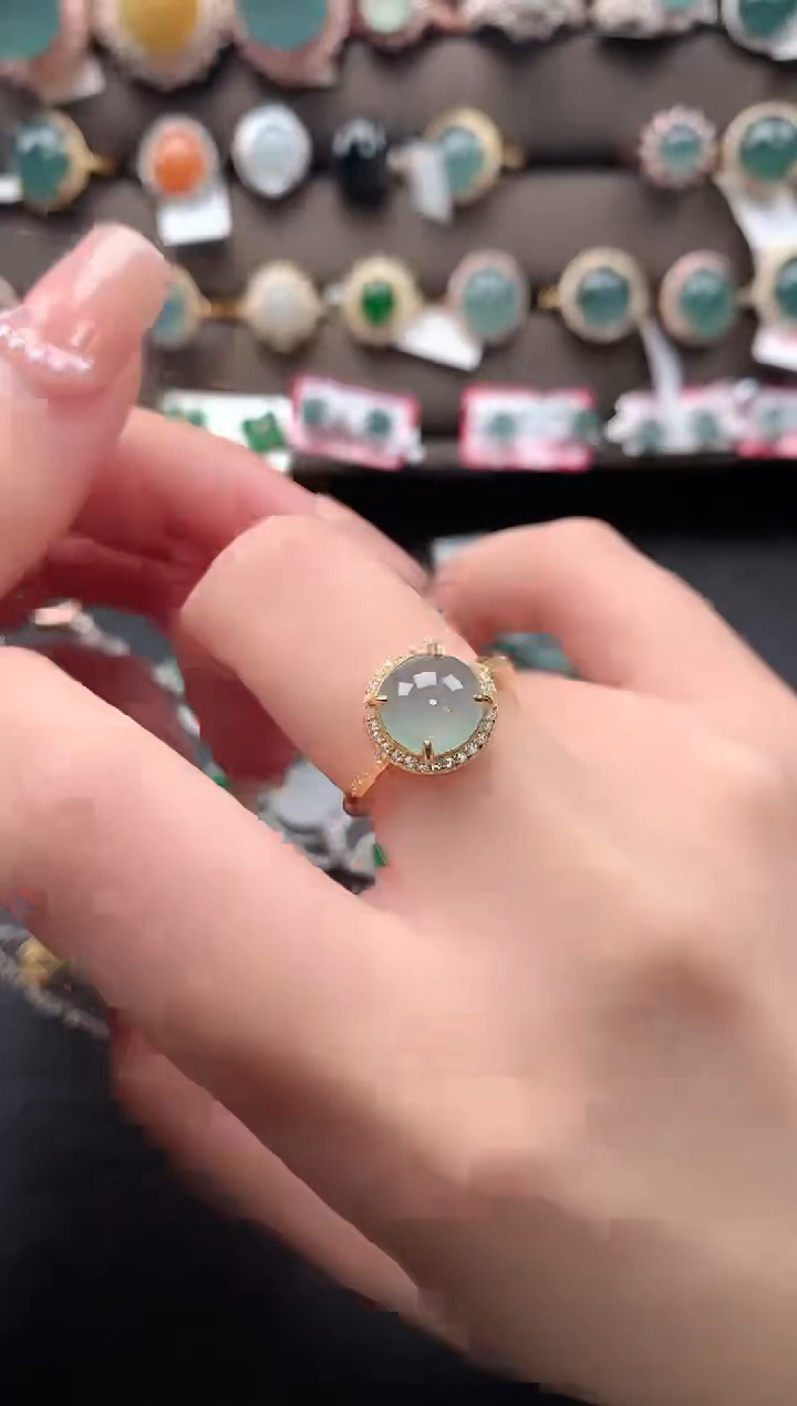 【闪购商品】翡翠戒指银S925镶嵌51242