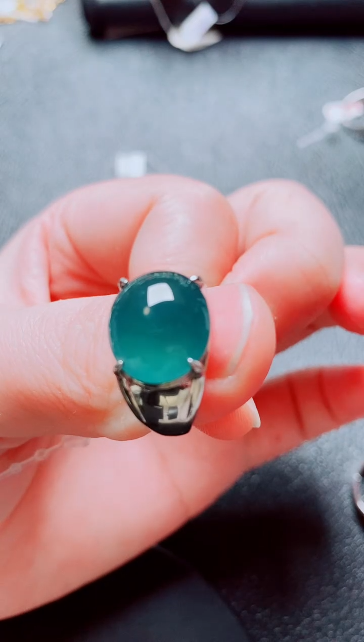 银S925镶嵌戒指翡翠111