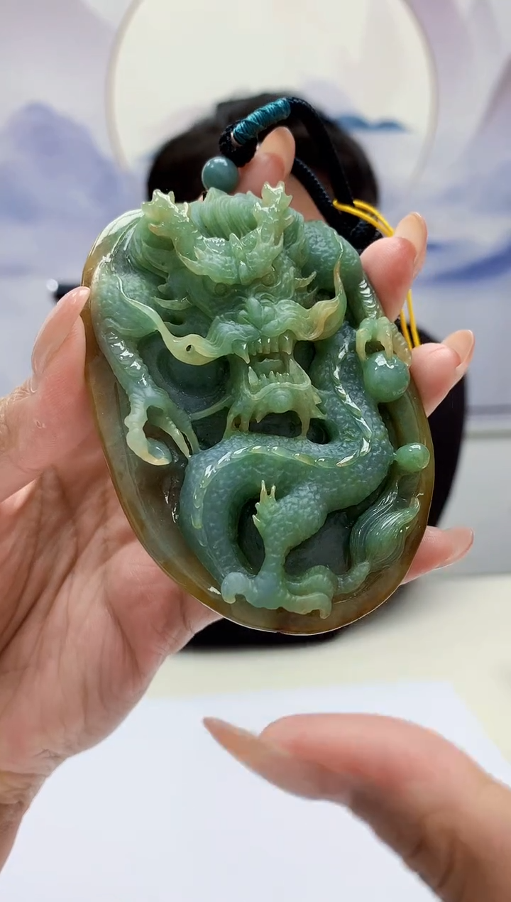 定制翡翠未镶嵌5060MM-毛货挂件128