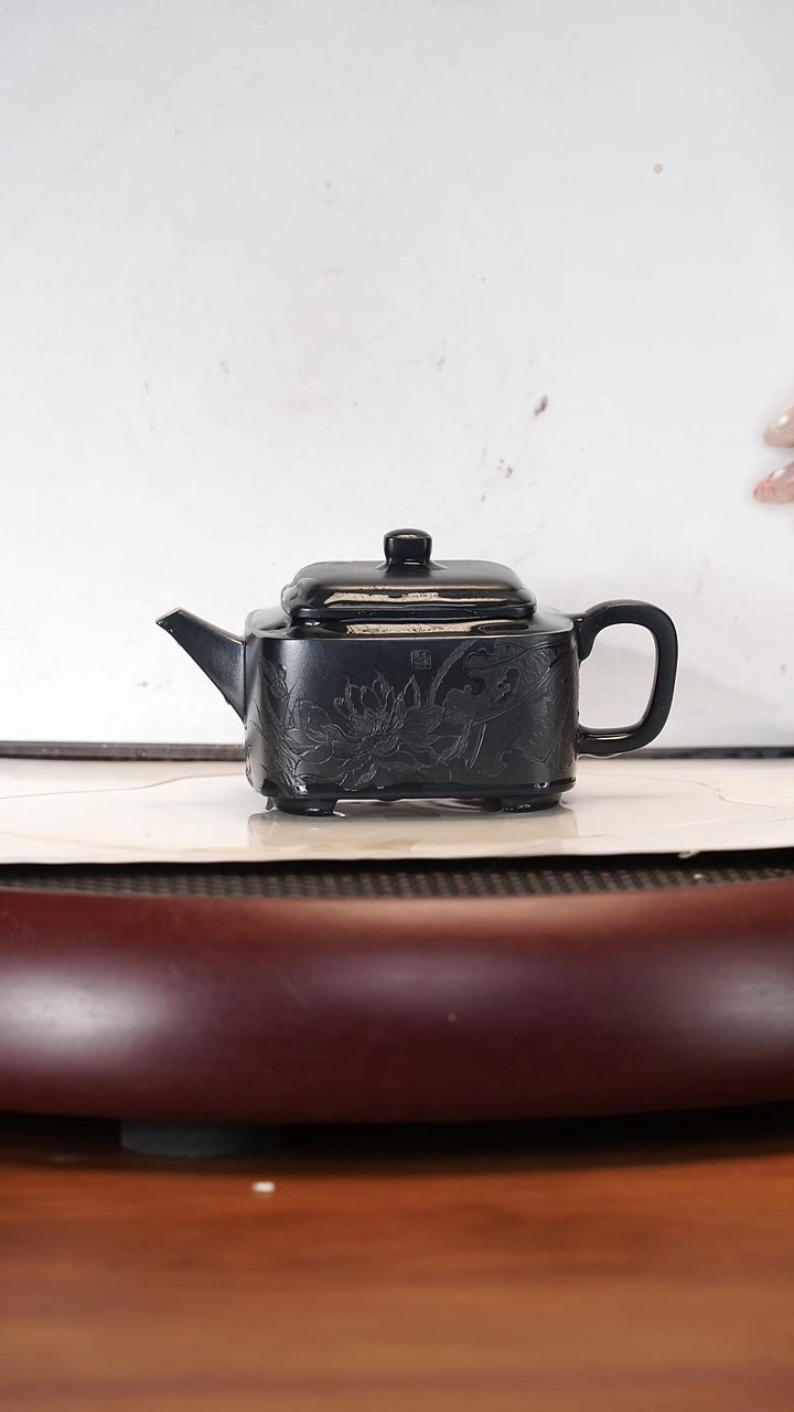 【闪购商品】紫砂茶壶2-63JXF四方宝玉 海蓝金砂段