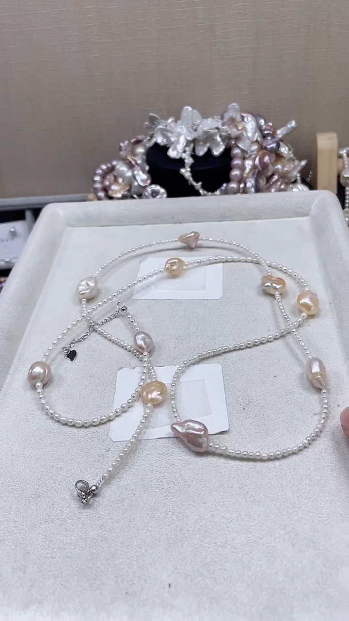 未镶嵌毛衣链淡水珍珠【纯恬饰品】