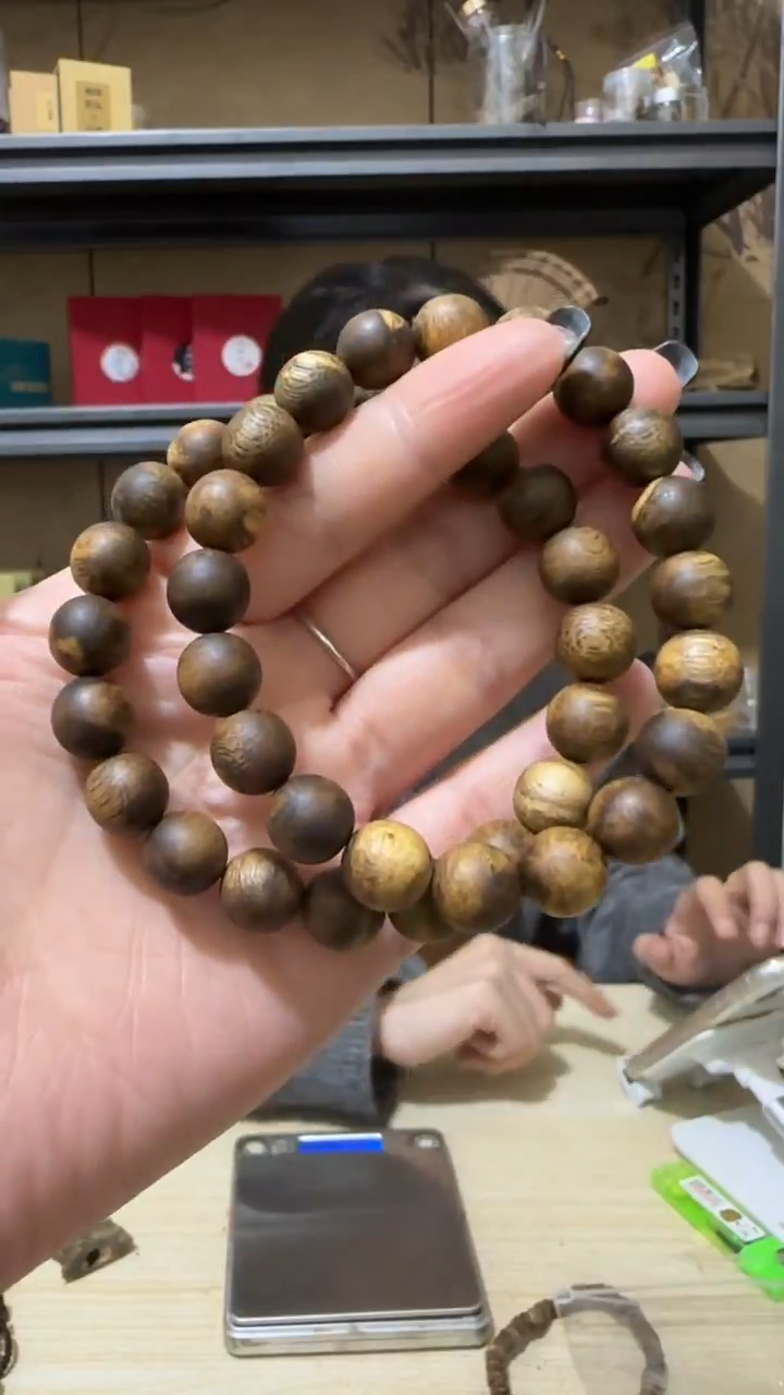 【闪购商品】沉香手串17号海南老白棋圆珠手串多样性一条卡10