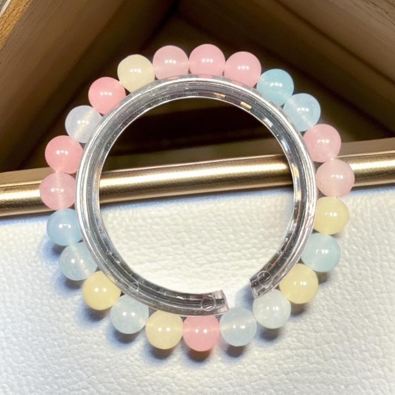 冰魔根玉髓素圈8mm手串--无盒--626