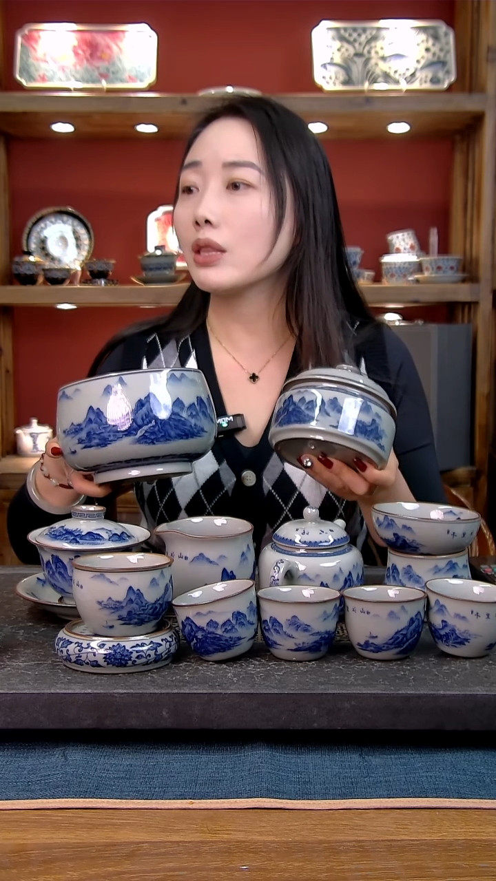 简装家用款12件套 老陶泥开片纹陶瓷茶具