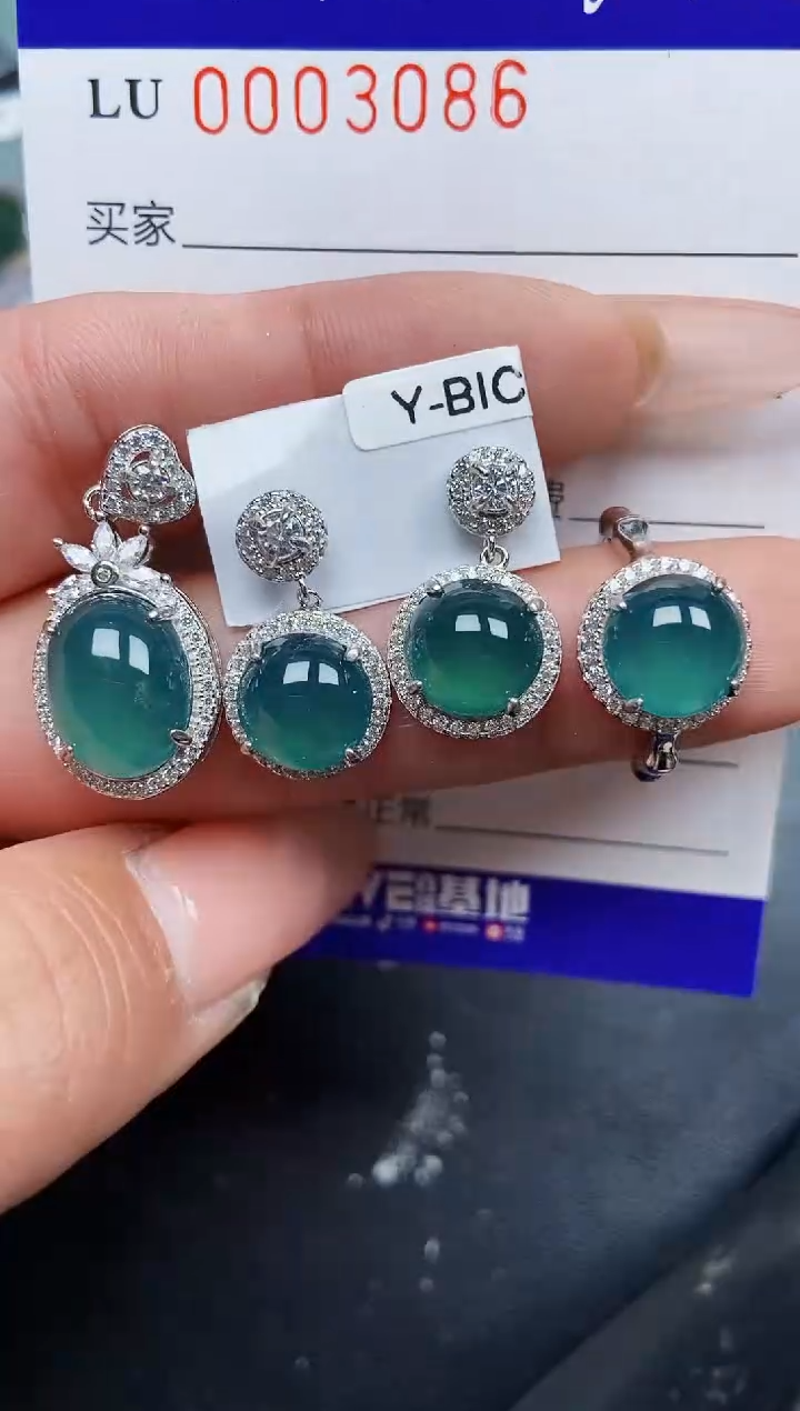 【闪购商品】翡翠颈饰银S925镶嵌3086