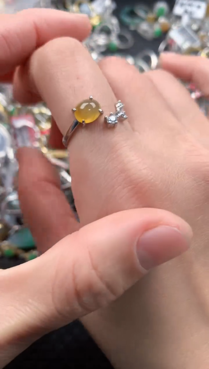 银S925镶嵌戒指翡翠111    1