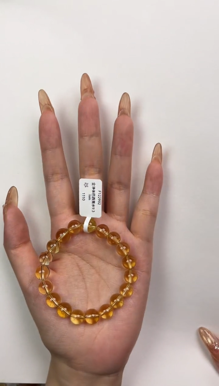 【闪购商品】水晶手链未镶嵌巴西黄水9mm