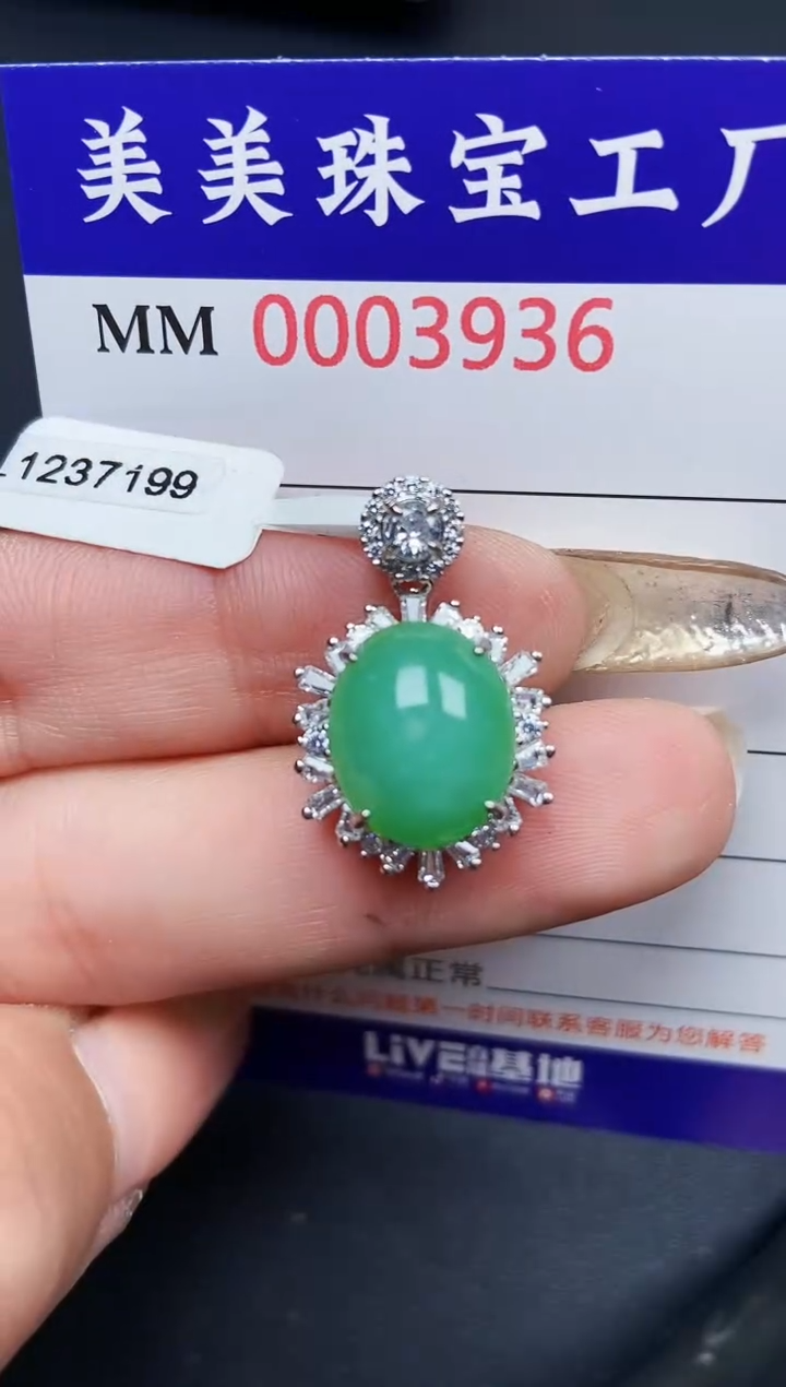 【闪购商品】翡翠颈饰银S925镶嵌3936