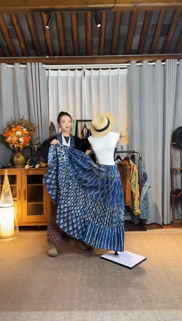 【闪购商品】设计师款蓝染裙子