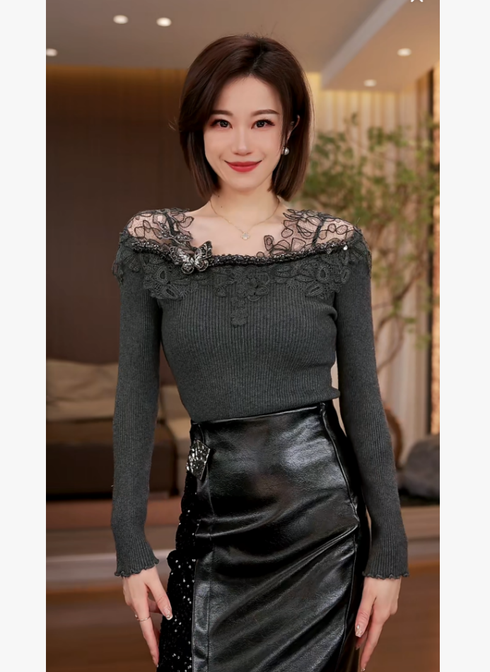 【精致主义】Molly时尚气质显瘦轻奢重工洋气冬季优雅上衣 M2530176