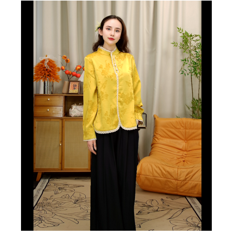 晴曦原创【风絮】长60早秋款时尚百搭轻中式上衣