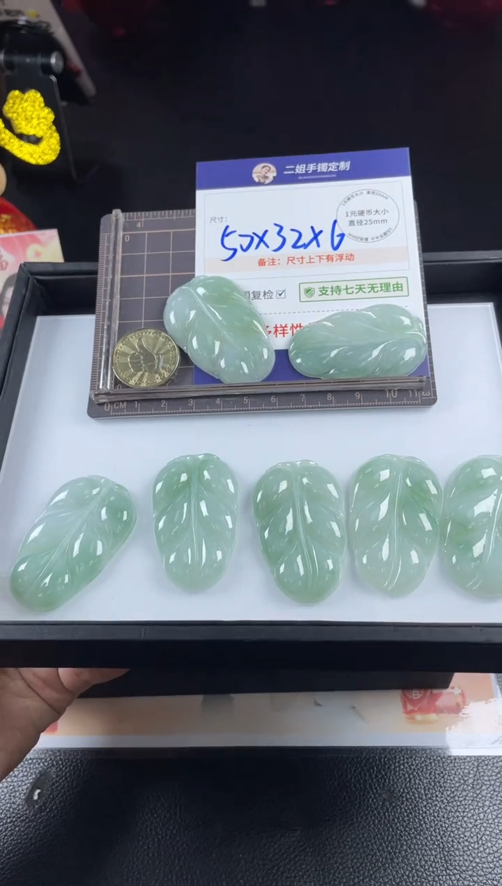 【闪购商品】翡翠挂件未镶嵌大叶子1/多样性发其一配绳@ZBCP