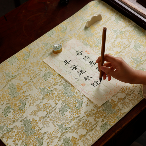 织锦平绒书画垫 抱竹 翠影映雪茶席画毡毛毡垫桌垫书法绘画文房