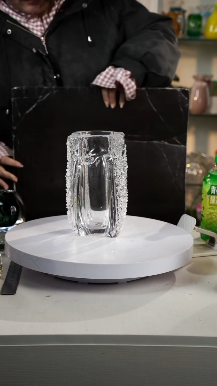 【闪购商品】琉璃【弘扬】高轻奢琉璃花器高23正常手工痕迹