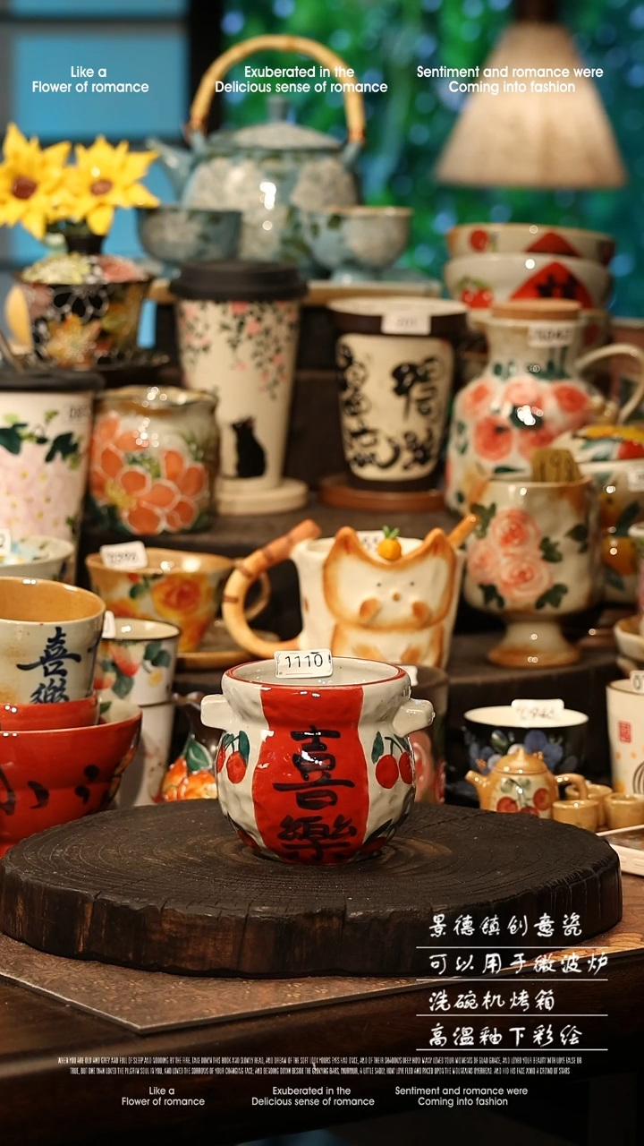 陶瓷景德镇高温釉下彩手工手绘款式@A1110@