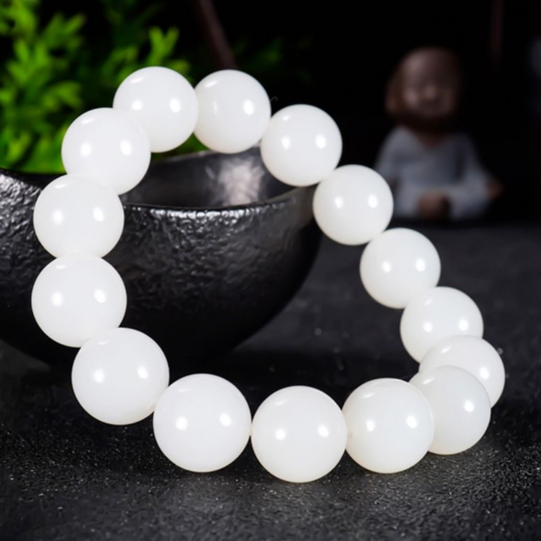 白圆珠手串卡14mm   